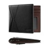 VULKIT Carteras Delgada Hombre RFID de Piel Genuina, con 9