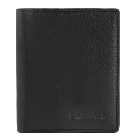 Excellanc 3000413 Men's Wallet Real Leather Portrait Format 11 x 8.5 x 2 cm, black, Classic