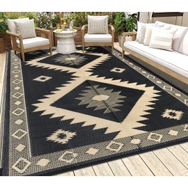 HEBE Outdoor Rug 5'x8' for Patios Clearance Waterproof Patio Mat Plastic Straw Rug Reversible RV Camping Tent Rug Outside Indoor Outdoor Area Rugs for RV,Deck,Beach,Balcony,Camper