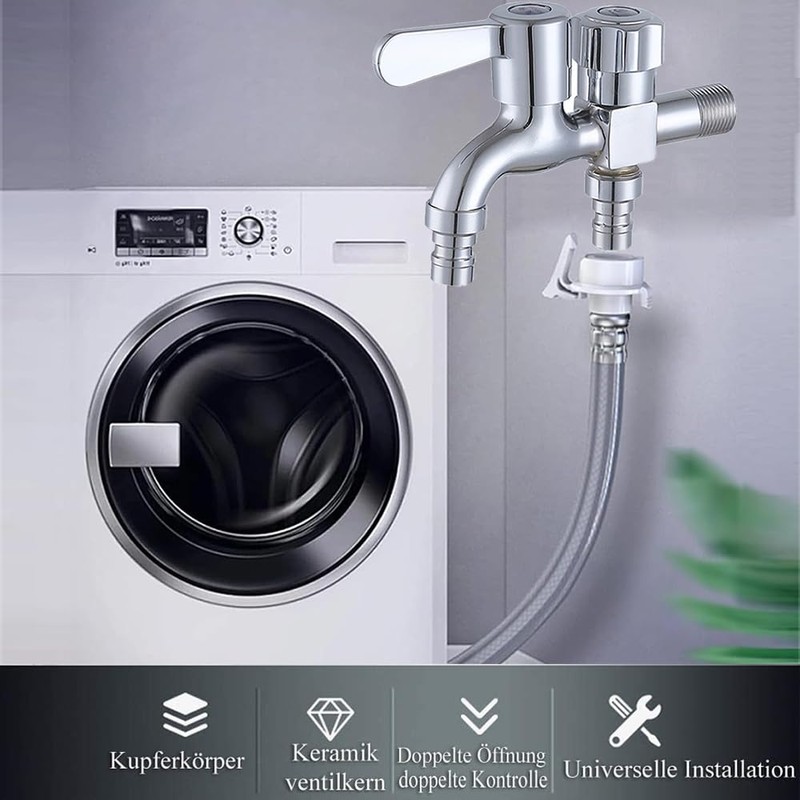 Alloy Double Tap, Washing Machine Tap, Double Tap Angle Valve,