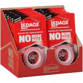 LePage No More Nails Mounting Tape, 1 Roll, 12 Pack