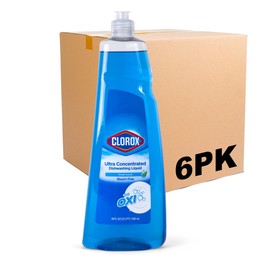 CLOROX Ultra Concentrated Liquid Dish Soap with OXI, Fresh Scent - Dishwashing Detergent, Bleach-Free Formula Powers Through Grease, 40 Fl Oz - 6 Pack