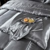 Bedding_Dreamer Silk Like Grey Comforter Set with Sheet Sets Queen