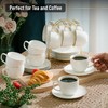 BTaT- White Tea Cups and Saucers, 8oz, Tea Cups Set