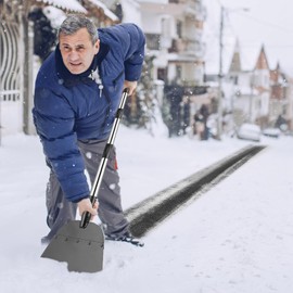 Snow Shovel, 53 inch Long Large Capacity Snow Shovel, Ice Scraper Tool for Driveway, Lightweight Snow Removal Tool, Portable Shovel for Cars, Home, Garden, Mud and Snowman