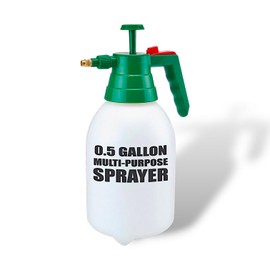 GREENWOOD 0.5 Gallon Multipurpose Handheld Water Pump Sprayer – Durable Tank, Resistant Seal Trigger with Lock for Continuous Spraying – Ideal for Plants, Garden Watering. White.
