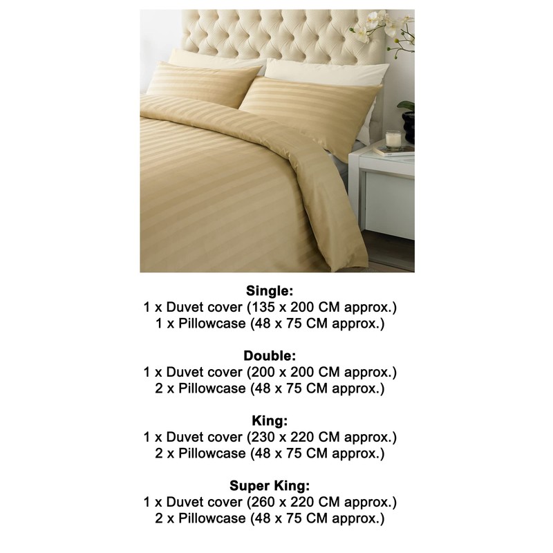ED Luxury 250 Thread Count 100% Cotton Sateen Stripe Duvet
