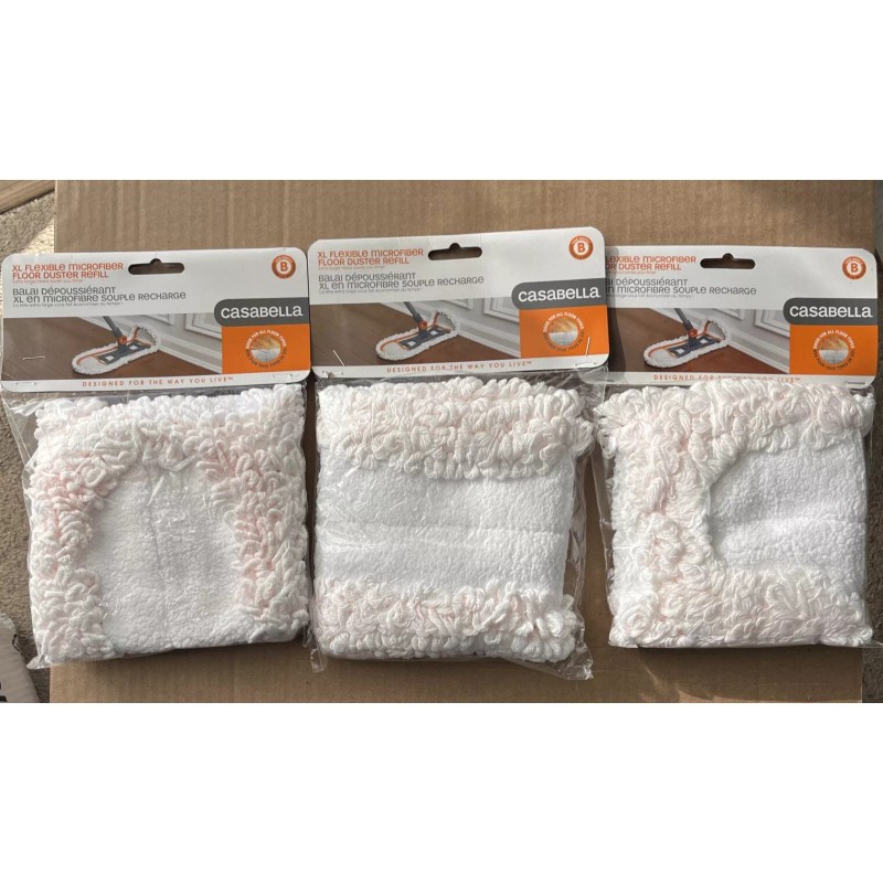 Casabella XL flexible microfiber floor duster refill (3pk)