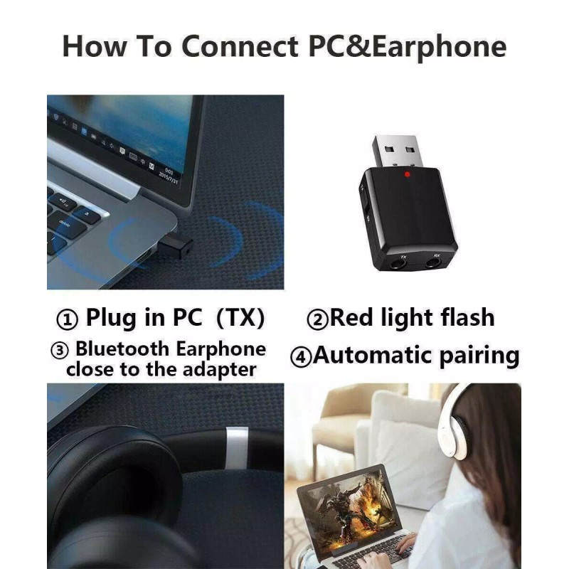 Unbranded 3 in 1 USB Bluetooth 5.0 Audio Transmitter/Re