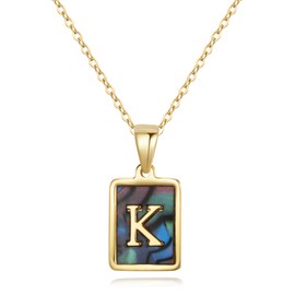 CyxenNova Men's Necklace Men's Gold, Letter Chain A-Z, Byzantine Chain Plate Chain Stainless Steel Men, Jewellery for Women Gifts, Gold, No Gemstone