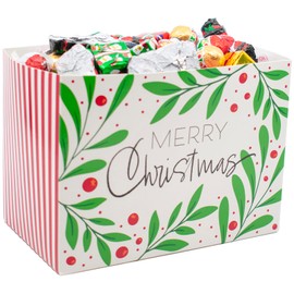 Festive Foil-Wrapped Christmas Milk Chocolates in a Box (2 lbs, Merry Christmas)
