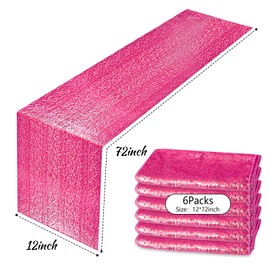 MIAHART Sequin Table Runner 12 x 72inch Table Runner Hot Pink Sequin Table Cloths for Birthday, Wedding, Banquet, Holiday Party Decorations & Baby Shower