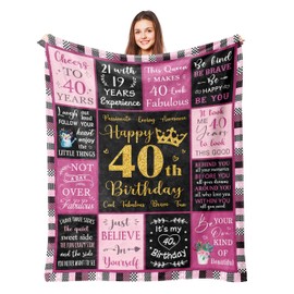 Lcobion 40th Birthday Gifts Women, 40 Year Old Birthday Gifts for Women, 40th Birthday Gift Ideas, 40th Birthday Gifts Women Unique, Gifts for 40th Birthday Woman, 40th Birthday Blanket 50" X 60"