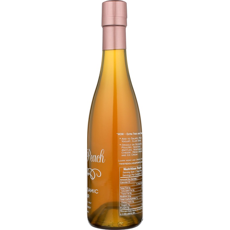 TWISTED OLIVE IMPORTS Peach Infused White Balsamic Vinegar, 12.7 OZ
