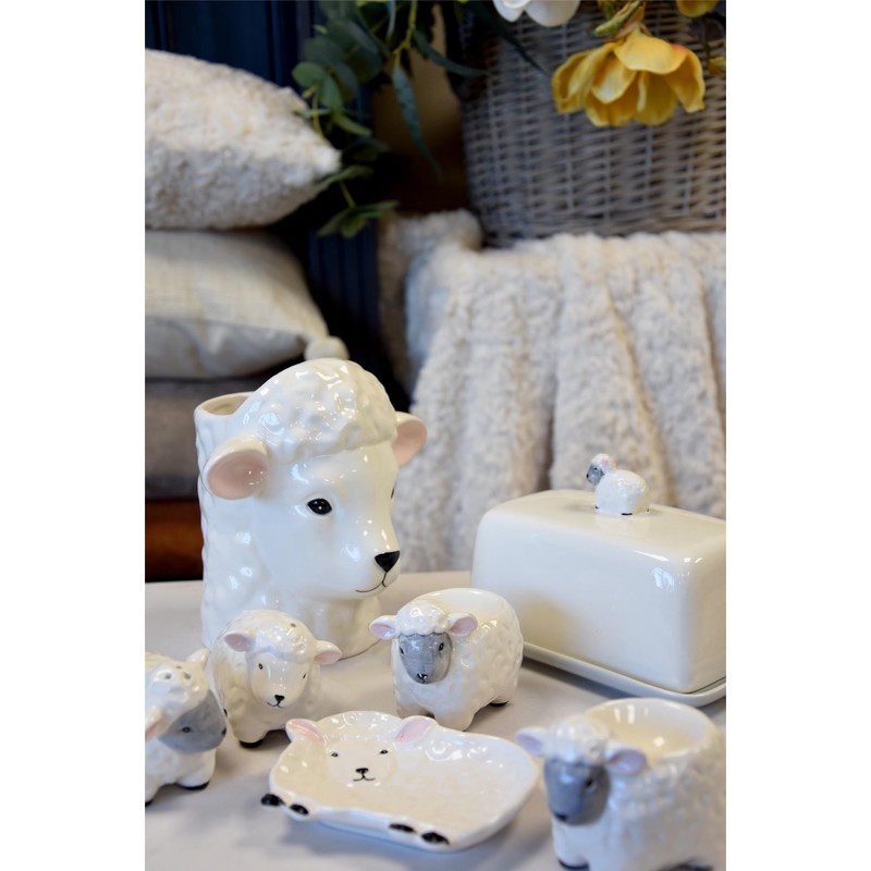 Home Deco London Julia Sheep Ceramic Vase, Farmhouse Kitchen Countertop