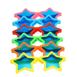jojofuny Kids Star Shaped Sunglasses 6 Pack Fashionable for Parties Festivals Outdoor Activities