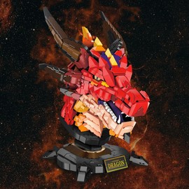 JMBricklayer Dragon Set for Adults 70105, Cool Animals Model Dragon Head Building Blocks Toy, Collection or Home Office Decor, Birthdays