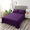 Toodou Soft Brushed Microfiber Purple Twin Flat Sheets-Comfortable and Durable