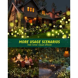 AZBESTPRO Solar Garden Lights 2024 Upgraded Solar Outdoor Lights Sway by Wind for Patio Pathway Decoration 2+8 Warm White (Classic)