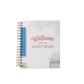 Visitor Guest Book Spiral Welcome Hardcover Sign in Log Book for Vacation Rentals, AirBnB, Bed & Breakfast, Beach House, Guest House, Register Book –Sign in Sheets - Cabins, Vacation Homes