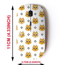 mouse inalámbrico 2.4G con bonito diseño de patrón para todos los portátiles y computadoras de computadora con nanorreceptor - Niños Fox Girls