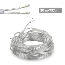 PVC Round Cable 20 Metre Hose Line Transparent PVC Flat Cable Soft Hose Line Power Cable Transparent PVC Flexible Cable Copper Wire for Installation Household Appliances with Low Power Consumption