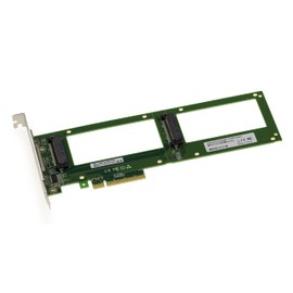KALEA-INFORMATIQUE PCIe x8 PCIe 3.0 Controller Card for 2 SSDs PCIe NVMe U.2 U2 68-pin SFF-8639. Direct mounting on card without cable.