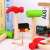 HAOWANWW 4Pcs Hammer Toys with 40Pcs Small Wooden Hammer Simulation