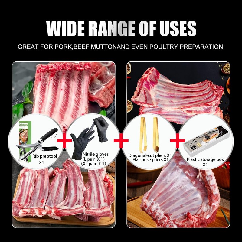 DJQJLF Rib Membrane Removal Tool – 304 Stainless Steel Pork
