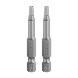 sourcing map 2pcs Square Screwdriver Bit SQ2 1/4" Hex Shank 50mm/2" Length Magnetic 4 Point Hex Bits S2 Steel Industrial Grade Electric Screw Driver Bit 5.5mm Rod