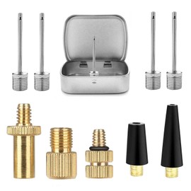 DDUO Bicycle Valve Adapter DV AV SV Converter, Ball Pump Needle, Inflation Needle, Air Pump Needle Set for All Bike Pump and Sports Ball Pump 10PCS