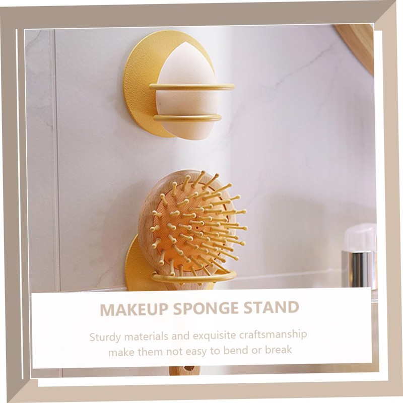 Ipetboom Makeup Sponge Holder Case 4pcs Wall Mount Rack Makeup