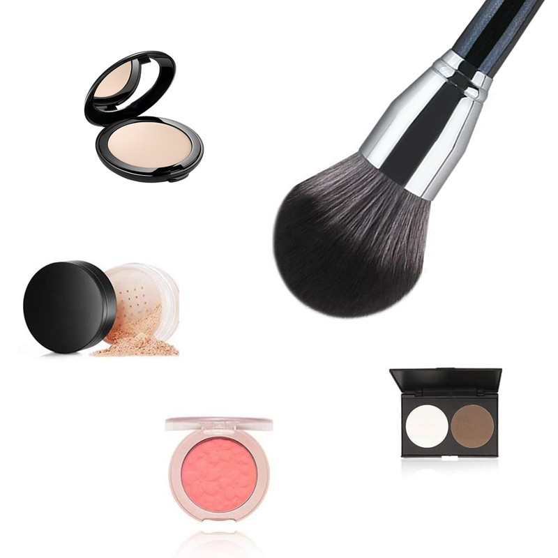 TRkin Powder Brush, Round Bristle Cut, Loose Powder Brush, Soft