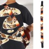 Leather Shoulder Strap Guitar Parts Flame‑Skull‑Pattern Print‑Type Adjustable Length