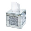 Mirrored Tissue Box Cover Holder, Square Glass Facial Tissue Holder