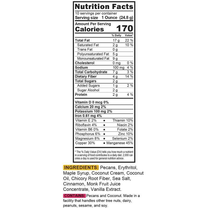 TGB Maple Pecans | 1g Net Carb Keto Snack |