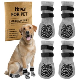 2 Pairs of Non-Slip Dog Socks, Double Side Handles, Traction Control on Hardwood Floor, Soft Paw Protection Prevents Slipping, Licking for Small, Medium Older Dogs (S)