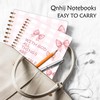 Qnhij Coquette Pink Bow Christian Spiral Notebook 5.5x8.3, with God