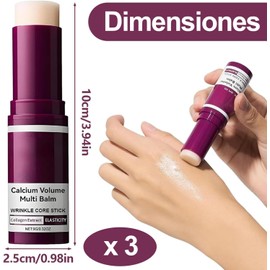 3 piezas Bálsamo Multifunción de Calcio y Colágeno Barra De Cuidado De Ojos Bálsamo Anti-Arrugas e Hidratante para Contorno de Ojos, Cuello y Rostro Tratamiento Reafirmante que Mantiene la Piel Húmeda y Suave (Estilo I)