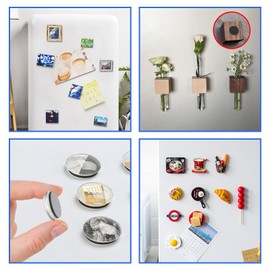 Towjug Towjug Round Magnets with Adhesive Backing, 30 Pieces 3M Strong Adhesive Magnet Dots (Diameter 0.8' x 0.08) Anisotropy Circle Magnets for DIY, Art Projects, whiteboards & Fridge