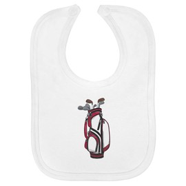 Azeeda 'Golf Bag Filled with Irons and Woods' Soft Cotton Baby Bib (BI00059104)