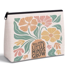 KAIOUS Teacher Gifts for Women — Appreciation Gifts for Teachers Women, Helping Little Minds Grow Teacher Makeup Bag Cosmetic Bag Makeup Zipper Pouch