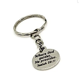 Scripture Keychain, Where God Guides He Provides Keychain, Isaiah 58 11 Keychain, Scripture Charm, Scripture Verse, Bible Verse Quote
