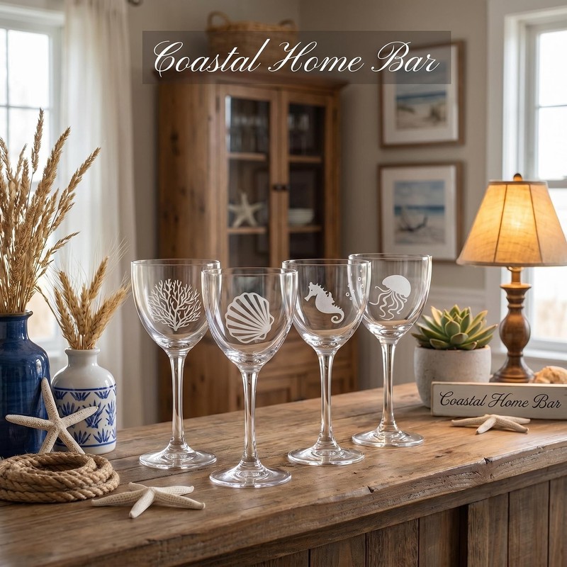 Fioance 5oz Nick & Nora Cocktail Glasses Ocean