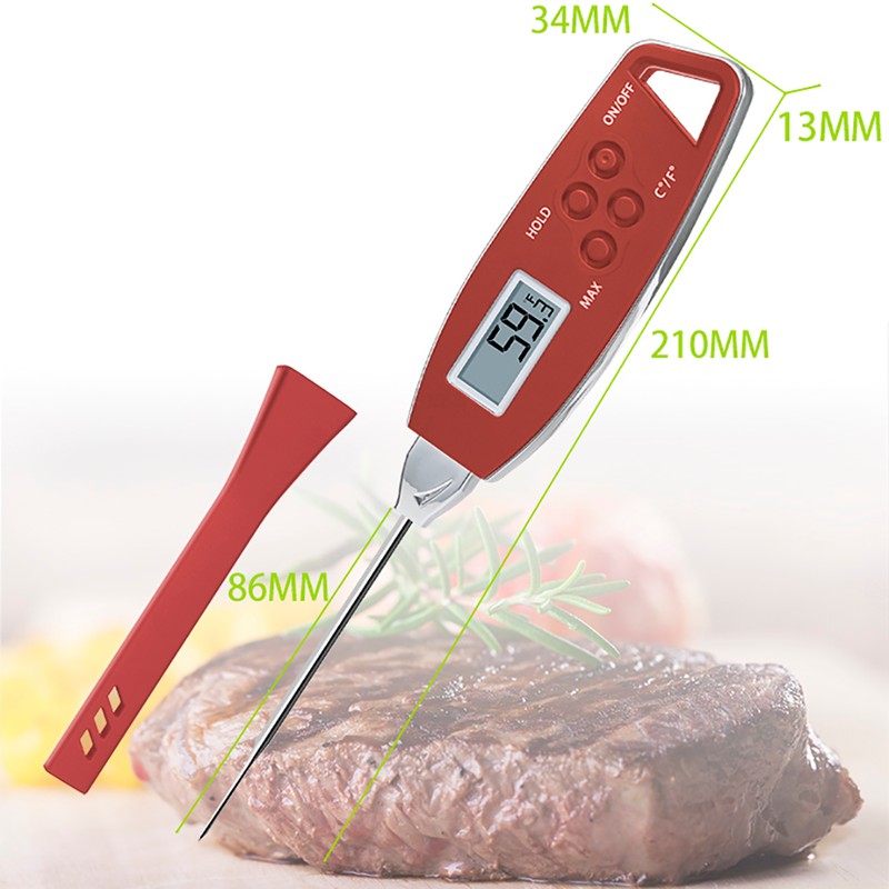 Kitchen Meat Thermometer Waterproof Cooking Thermometer Fork Hanging Water Milk