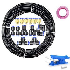 Stubotar Black 10M Polyurethane Hose Pipe 8mm OD*5MM ID PU Air Tubing with 14 Connecter kits and Cutter Flexible & Weather Resistant