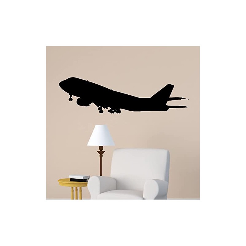 Airplane Vinyl Wall Decal Boeing 747 Jumbo Jet Home Office
