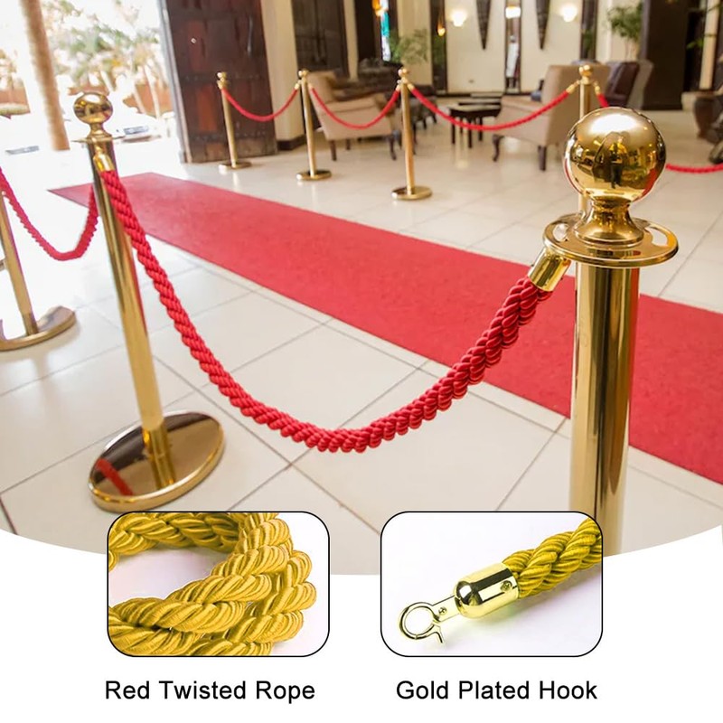 Aweisile Barrier Cord Yellow Barrier Rope with Hook Barrier Tape