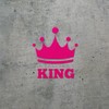 Transparent Decal Stickers of King Crown (Pink) Premium Waterproof Vinyl