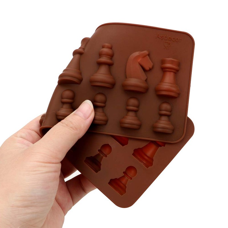 2Pcs Chess Piece Chocolate Candy Molds, International Chess Silicone Mold